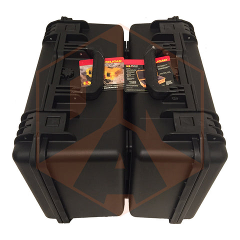 Pelican Panniers / Side Cases (Asymmetrical) for Motorcycles with Hepco & Becker Rack