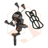 RAM Fork Stem Mount with Double Socket Arm & Universal X-Grip® Cell/iPhone Cradle