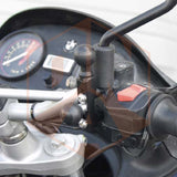 RAM Motorcycle Combination Base for Handlebar or Brake/Clutch Reservoir with Two 1" Balls