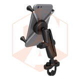 RAM Handlebar Rail Mount with Zinc Coated U-Bolt Base & Universal X-Grip® Large Phone/Phablet Cradle