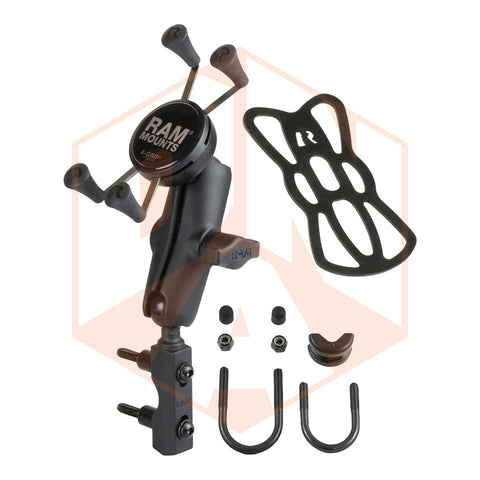 RAM Combination Brake/Clutch Reservoir U-Bolt Mount with Universal X-Grip® Cell/iPhone Cradle