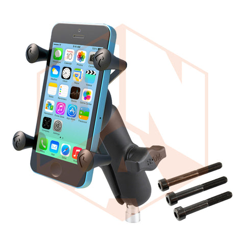RAM Style Handlebar Rail Mount With X-Grip Phone Holder For Motorcycles & Bicycles